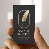 Noteerbare leningtekenaar Modern Gold Quill Logo Visitekaartje
