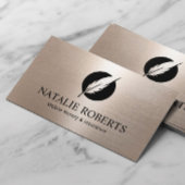 Noteerbare leningtekenaar Modern Gold Quill Logo Visitekaartje