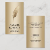 Noteerbare leningtekenaar Modern Gold Quill Pen Visitekaartje (Voorkant / Achterkant)