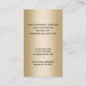 Noteerbare leningtekenaar Modern Gold Quill Pen Visitekaartje (Achterkant)