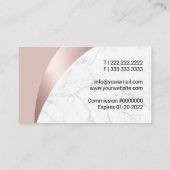 Noteerbare leningtekenaar Modern Marble Roos Gold Visitekaartje (Achterkant)