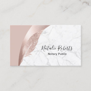 Noteerbare leningtekenaar Modern Marble Roos Gold Visitekaartje