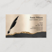 Noteerbare leningtekenaar Modern Roos Gold Agate B Visitekaartje (Achterkant)