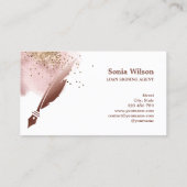 Noteerbare leningtekenaar Modern Roos Gold Agate Visitekaartje (Achterkant)