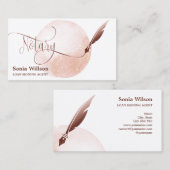 Noteerbare leningtekenaar Modern Roos Gold Agate Visitekaartje (Voorkant / Achterkant)