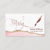 Noteerbare leningtekenaar Modern Roos Gold Agate Visitekaartje (Voorkant)