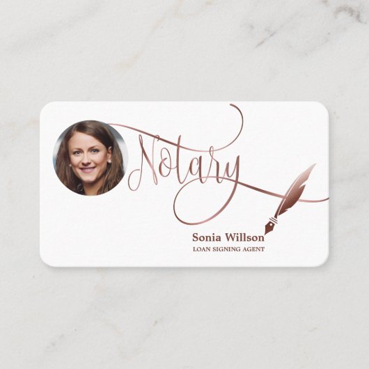 Noteerbare leningtekenaar Modern Roos Gold Agate Visitekaartje (Voorkant)