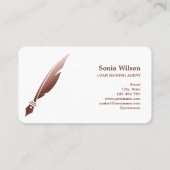 Noteerbare leningtekenaar Modern Roos Gold Agate Visitekaartje (Achterkant)