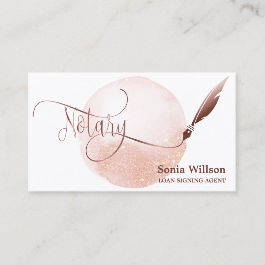 Noteerbare leningtekenaar Modern Roos Gold Agate Visitekaartje (Voorkant)