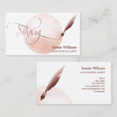 Noteerbare leningtekenaar Modern Roos Gold Agate Visitekaartje (Voorkant / Achterkant)