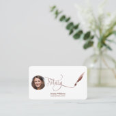 Noteerbare leningtekenaar Modern Roos Gold Agate Visitekaartje (Staand voorkant)