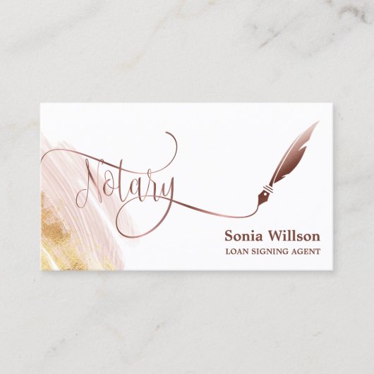 Noteerbare leningtekenaar Modern Roos Gold Agate Visitekaartje (Voorkant)