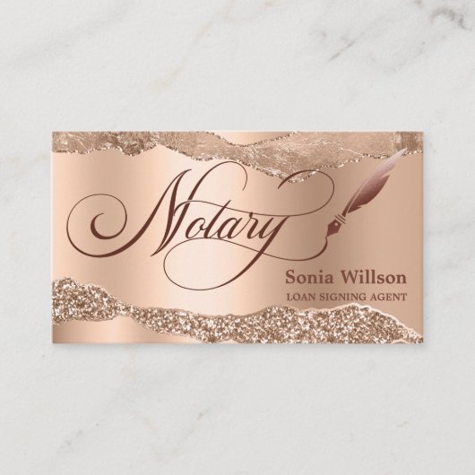 Noteerbare leningtekenaar Modern Roos Gold Tear Visitekaartje (Voorkant)