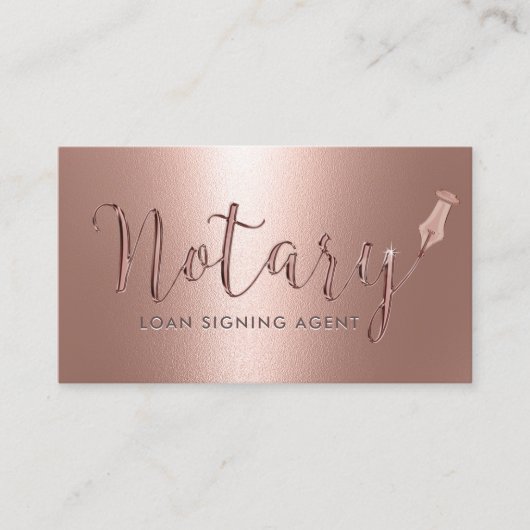 Noteerbare leningtekenaar Modern Roos Gold Visitekaartje (Voorkant)