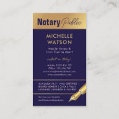 Noteerbare leningtekenaar Moderne marine & Gold Visitekaartje (Achterkant)