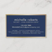 Noteerbare leningtekenaar Moderne marine & Gold Visitekaartje (Achterkant)