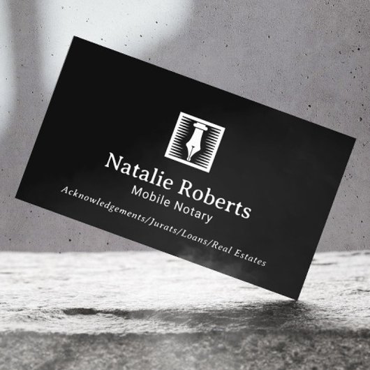 Noteerbare leningtekenaar Pen Nib Logo Plain Black Visitekaartje