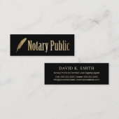 Noteerbare leningtekenaar zwart/gouden pen mini visitekaartje (Voorkant / Achterkant)