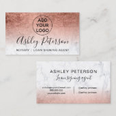 Noteerbare logo goudfolie van roos visitekaartje (Voorkant / Achterkant)