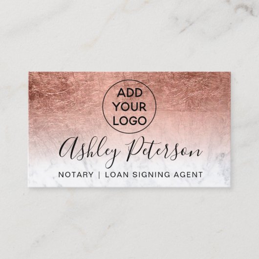 Noteerbare logo goudfolie van roos visitekaartje (Voorkant)