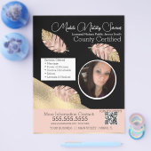 Noteerbare mobiele services Foto roze zwarte QR FL Flyer (Enkel)