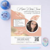 Noteerbare mobiele services Fotoroze QR FLYER (Enkel)