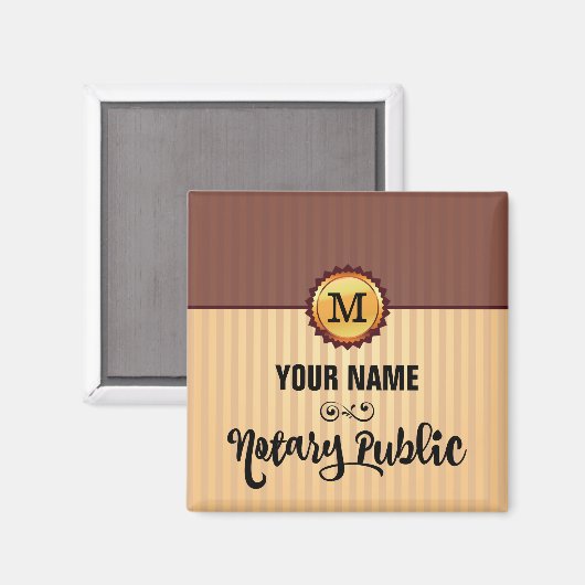 Noteerbare naam van het Public Gold Seal Monogram Magneet (Voorkant / Achterkant)