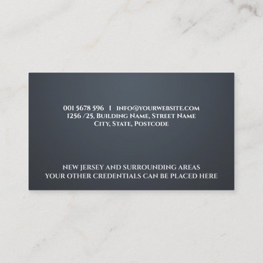 Noteerbare openbare quill-pen voor typografie visitekaartje (Achterkant)