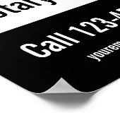 Noteerbare openbare Sjabloon zwart-wit Poster (Hoek)