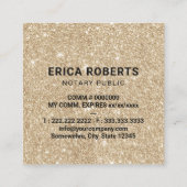 Noteerbare openbare zegel Modern Gold Glitter Vierkante Visitekaartje (Achterkant)