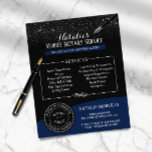 Noteerbare openbare zegelmoeras moderne marineblau flyer<br><div class="desc">Notarische openbare Stempel Modern Navy Blue Glitter Flyers.</div>