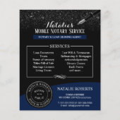 Noteerbare openbare zegelmoeras moderne marineblau flyer (Voorkant)