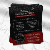 Noteerbare openbare zegels Modern Red & Black Glit Flyer