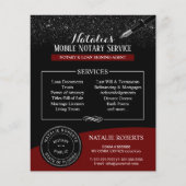 Noteerbare openbare zegels Modern Red & Black Glit Flyer (Voorkant)