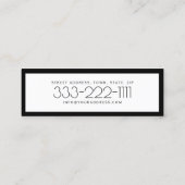 Noteerbare openbare zwarte & witte randkaart mini visitekaartje (Achterkant)