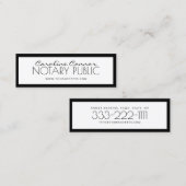 Noteerbare openbare zwarte & witte randkaart mini visitekaartje (Voorkant / Achterkant)