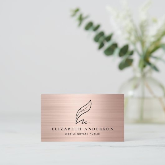Noteerbare overheidsagent Quill Roos Gold Brushed  Visitekaartje (Staand voorkant)