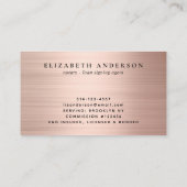 Noteerbare overheidsagent Quill Roos Gold Brushed  Visitekaartje (Achterkant)