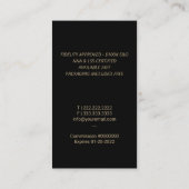 Noteerbare overheidskredietverlener Gold Quill Pen Visitekaartje (Achterkant)