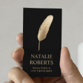 Noteerbare overheidskredietverlener Gold Quill Pen Visitekaartje