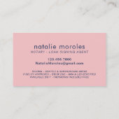 Noteerbare overheidsleningagent Modern Navy Blue & Visitekaartje (Achterkant)