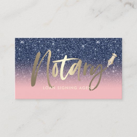 Noteerbare overheidsleningagent Modern Navy Blue & Visitekaartje (Voorkant)