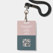 Noteerbare overheidsmarine & Blush roze ID Badge (Achterkant met lanyard)