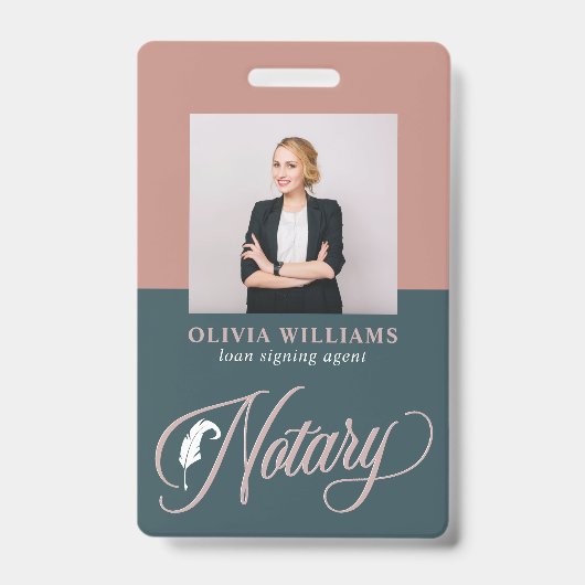 Noteerbare overheidsmarine & Blush roze ID Badge (Voorzijde)