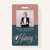 Noteerbare overheidsmarine & Blush roze ID Badge (Voorkant)