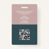 Noteerbare overheidsmarine & Blush roze ID Badge (Achterkant)