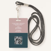 Noteerbare overheidsmarine & Blush roze ID Badge (Achterkant met draagriem)