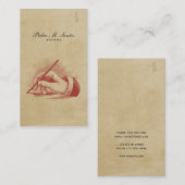 Noteerbare  pen met eenvoudige handschoenen Profes Visitekaartje (Voorkant / Achterkant)