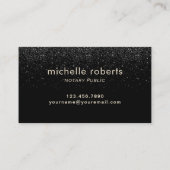 Noteerbare Public Gold Typography Black Glitter Visitekaartje (Achterkant)