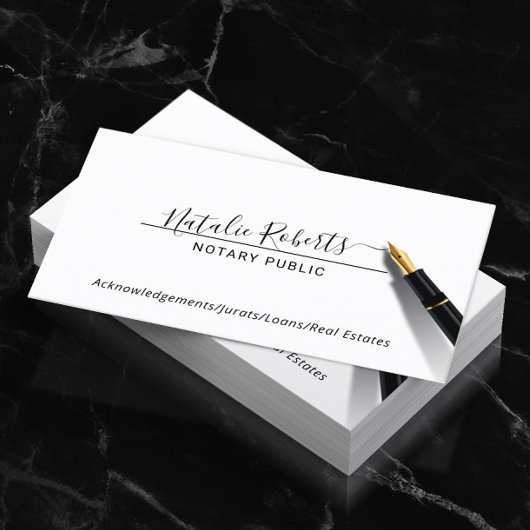 Noteerbare publieke minimalistische handtekeningen visitekaartje